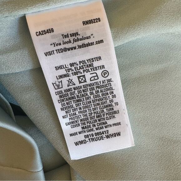 TED BAKER BODYCON FLORAL DRESS SLEEVELESS DROP SLEEVES WOMEN’S SIZE 0 (US 2) - Picture 7 of 8